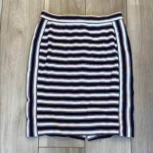 Banana Republic Navy and White Striped Pencil Skirt